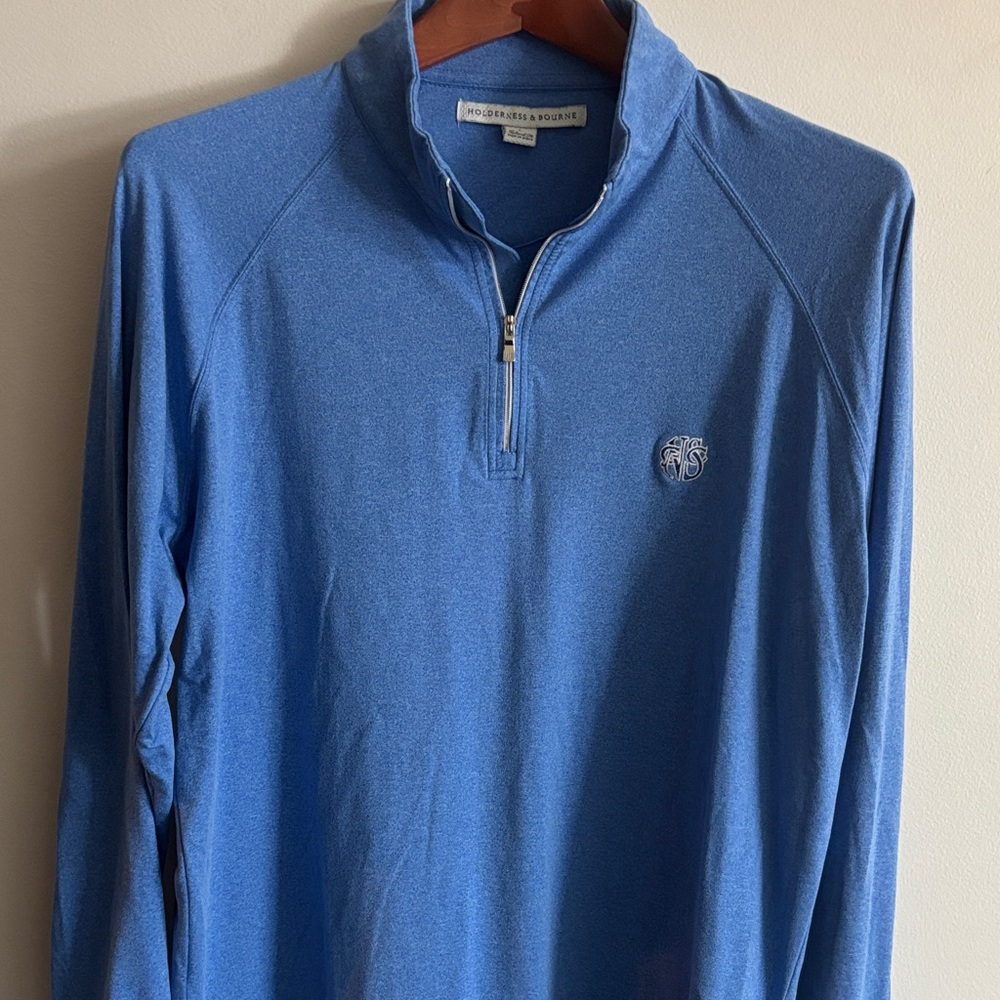 Holderness & Bourne Quarter-Zip Pullover with Chest Logo